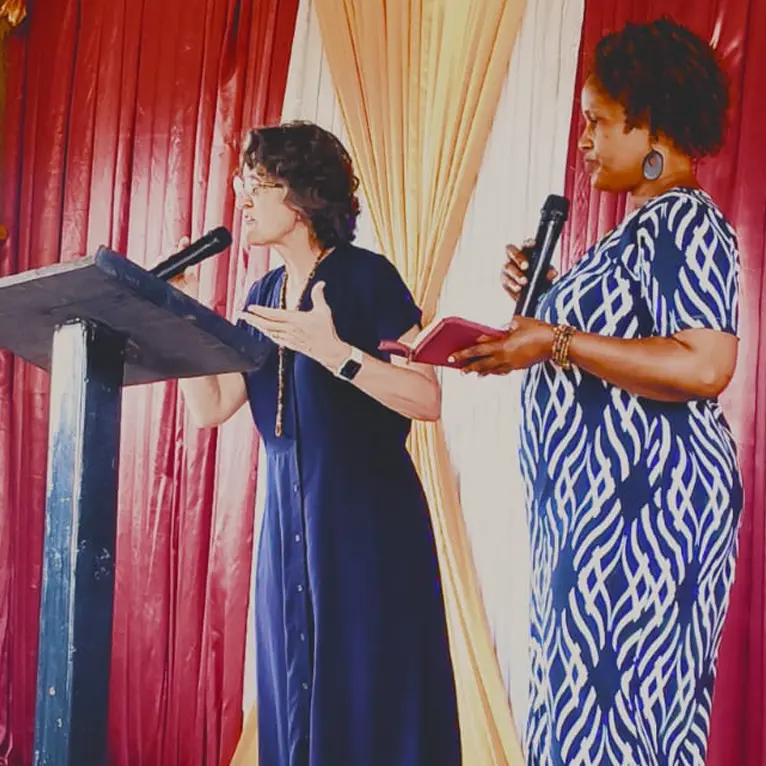 Preaching on Sunday at the Kiromo Church, Mission Trip